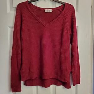 Burgundy V-Neck Sweater